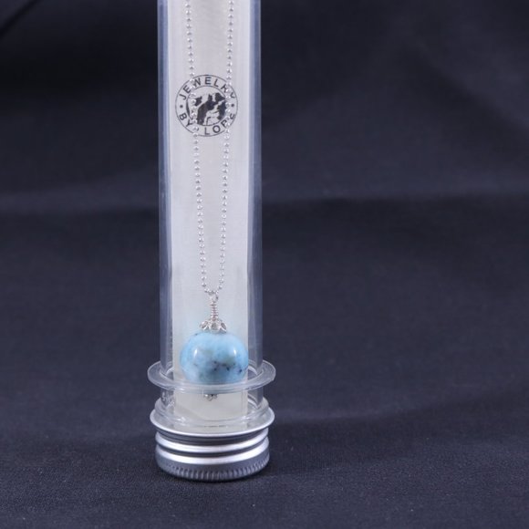 Larimar Sterling Silver Necklace, 18 inch - Picture 4 of 5